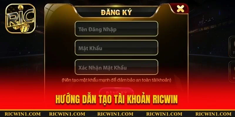 Hướng dẫn tạo tài khoản Ricwin